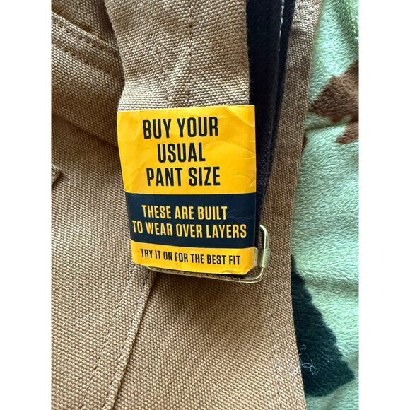 Carhartt Firm Duck Insulated Bib Overalls Loose Fit L Brown - Picture 7 of 12